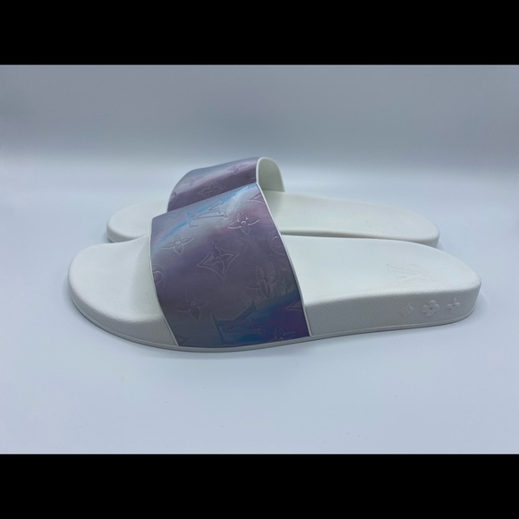 Rose Waterfront Mule Iridescent Monogram sz 8 1/2 - Picture 14 of 16